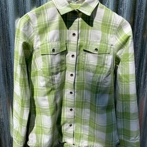 Green and White Eddie Bauer Flannel